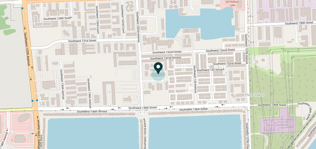 Map showing KB Holistic at SW 134th Street, Kendall, Miami